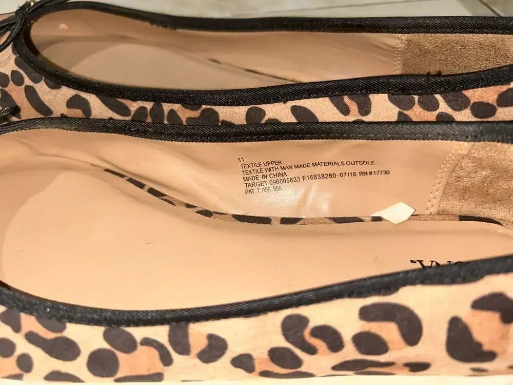 Merona Women's Pointed Toe Leopard Print Ballet Flats with Bow